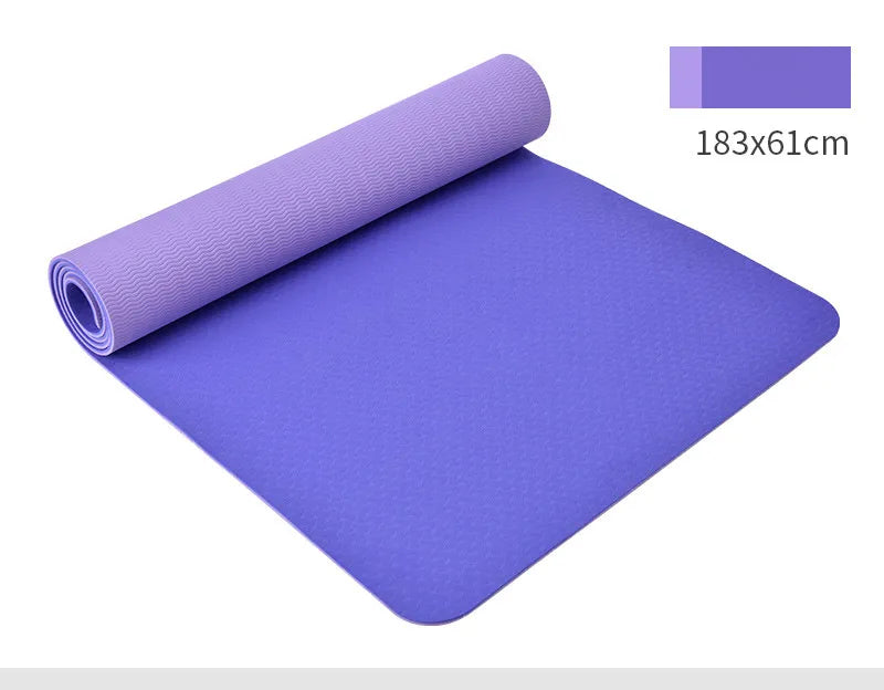 Double Color Fitness Training Eco Friendly High Density TPE Yoga Mat With Position Lines-Finds Fit