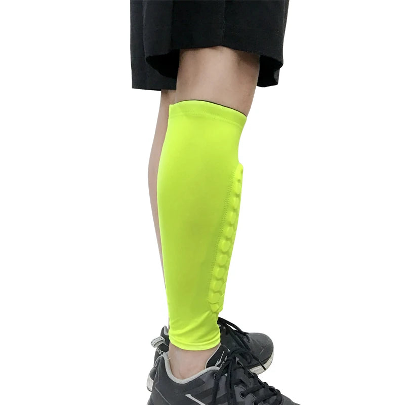 Strengthen Honeycomb Shin Pad Crash Proof Anti Slip Basketball Sport Long Calf Sleeve Protective Leg Guard-Finds Fit