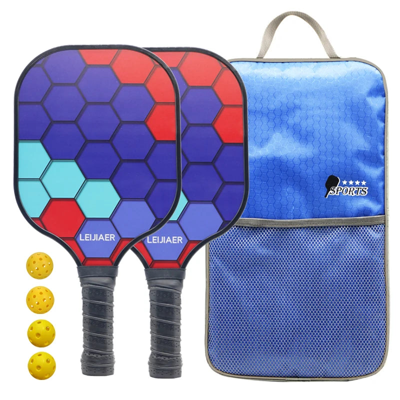 Glass fiber pickleball paddle or carbon pickleball racket, 2 paddles 4 balls-Finds Fit