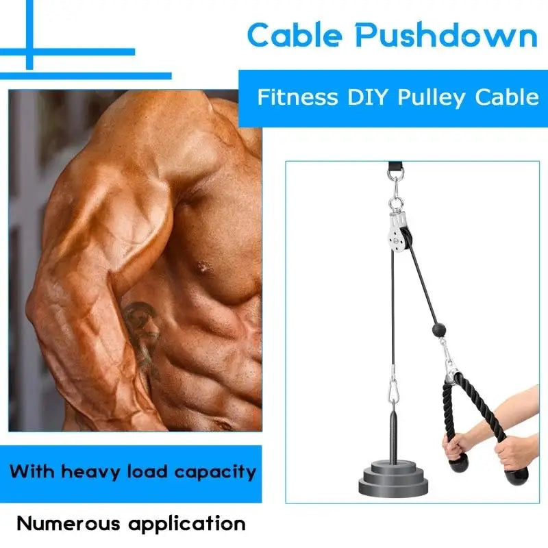 Workout Power Adjustable System DIY Grip Handle Pull Down Set Weight Lift Fitness Pulley Cable Gym Fitness Equipment-Finds Fit