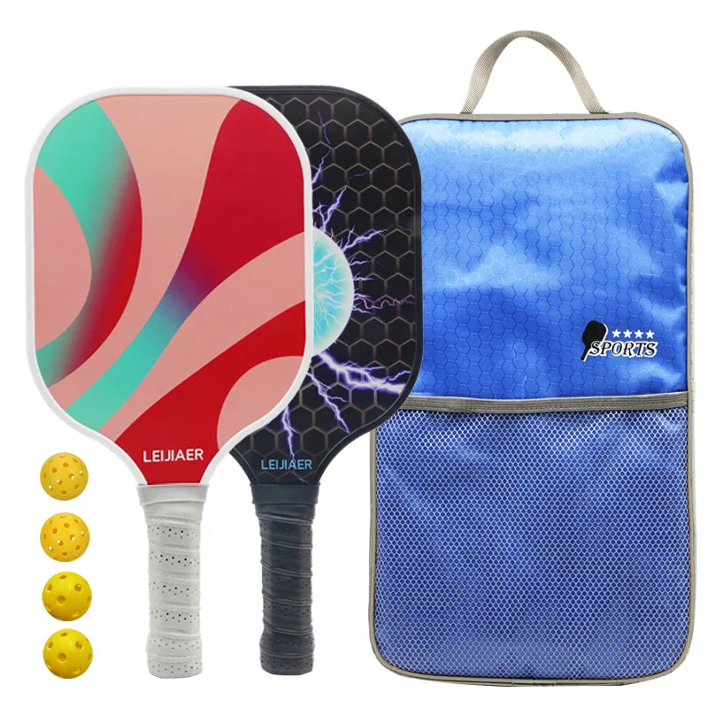 Glass fiber pickleball paddle or carbon pickleball racket, 2 paddles 4 balls-Finds Fit