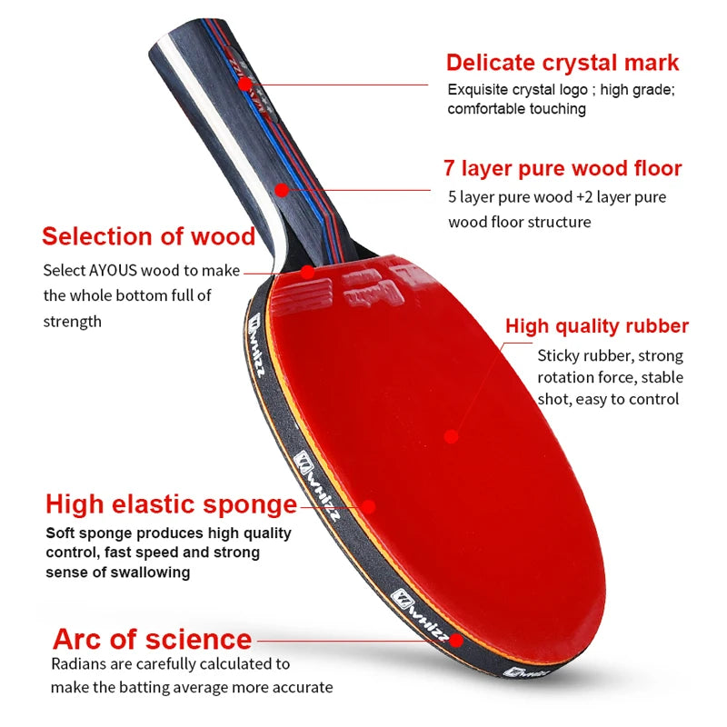 Carbon Double-Sided Table Tennis Bats-Finds Fit