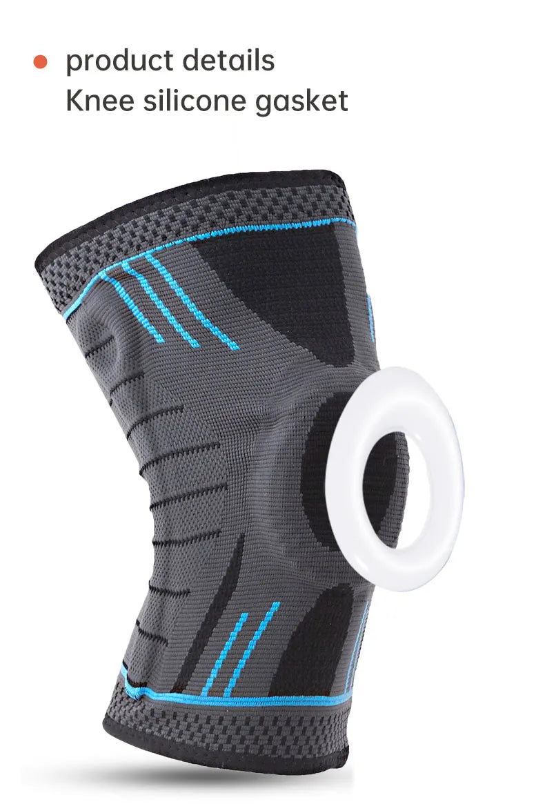 HX027 Bases Silicone Sport Knee Pads Running Fitness Volleyball Knee Support Custom Knee Pads-Finds Fit