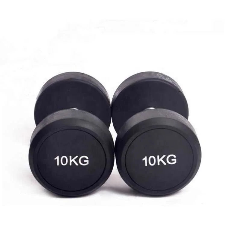 Dumbbell Set Rubber Round End Heavy Weights Barbell Metal Handles for Strength Training-Finds Fit