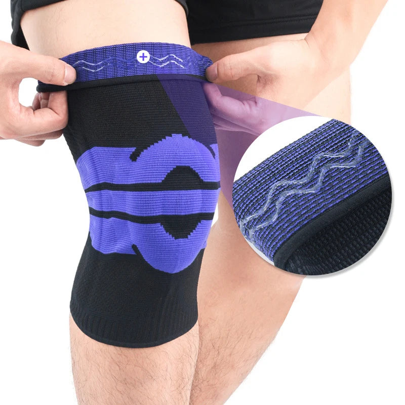 3D Weaving Silicone Volleyball Basketball Meniscus Patella Protectors Knee Pads Supports Brace-Finds Fit