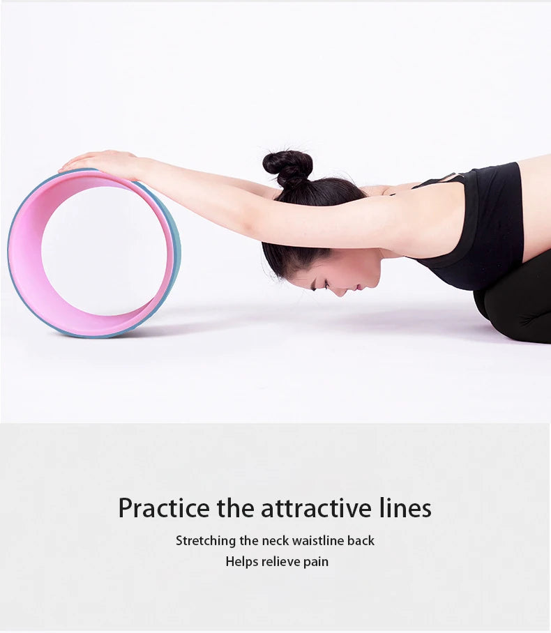 Yoga Pilates Circle Yoga Wheel Fitness Roller Back Training Tool Gym Workout Fitness Equipment Pilates Ring-Finds Fit