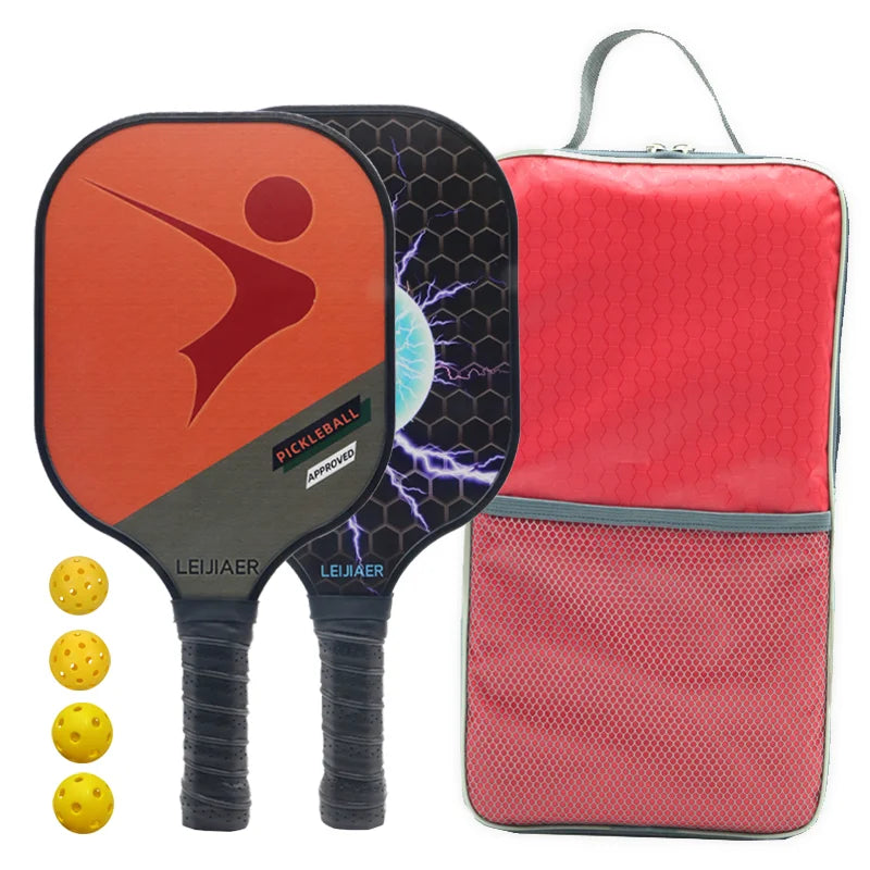 Glass fiber pickleball paddle or carbon pickleball racket, 2 paddles 4 balls-Finds Fit