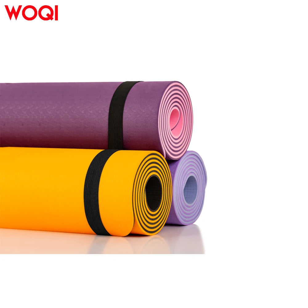 WOQI printed jump Wholesale 6mm Thick TPE Monochrome Anti slip Sports and Environmental Protection Thickened Yoga Mat-Finds Fit