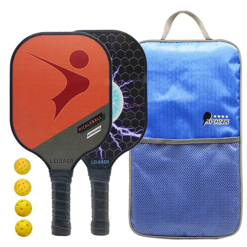 Glass fiber pickleball paddle or carbon pickleball racket, 2 paddles 4 balls-Finds Fit