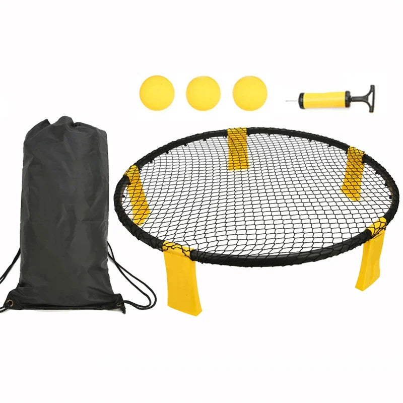 Mini Beach Volleyball Game Set Outdoor Team Sports Lawn Fitness Equipment With 3 Balls Volleyball Net 4PCS-Finds Fit