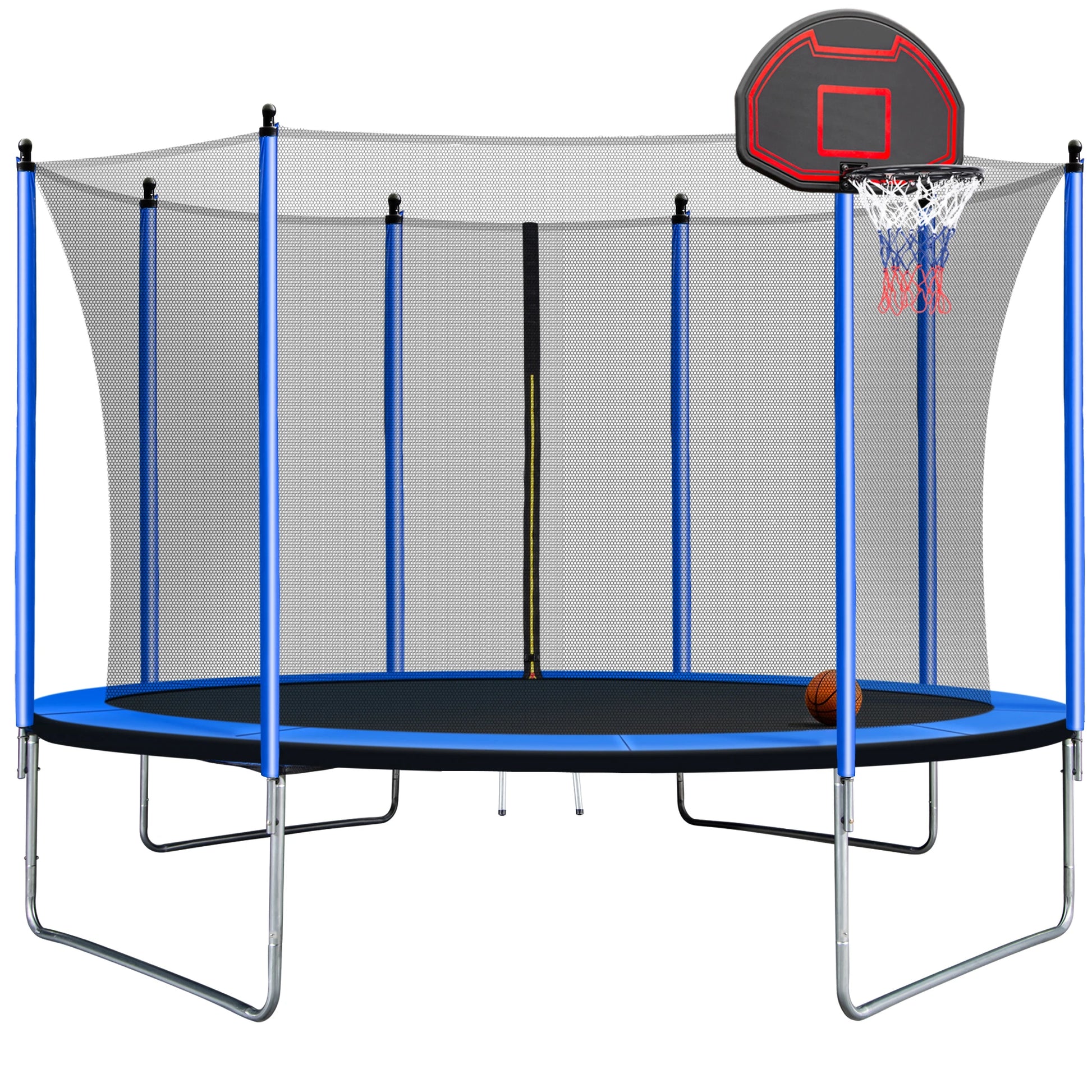 USA STOCK Fitness Inflatable Trampoline with Basketball Hoop Child Mini Trampoline 10ft Outdoor-Finds Fit