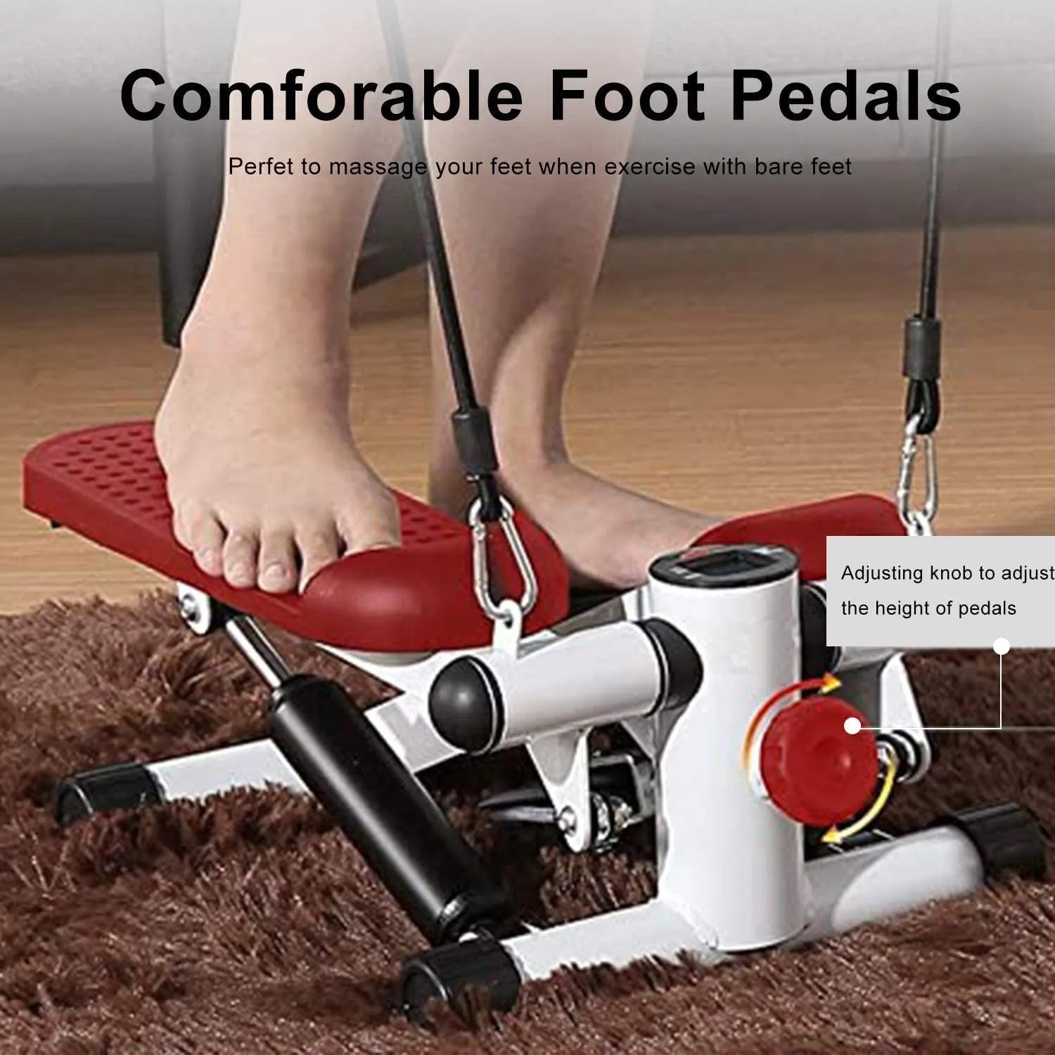 Comfortable Wide Anti-Slip Pedals Exercise Equipment Step Machine Twisting Action Mini Stepper-Finds Fit