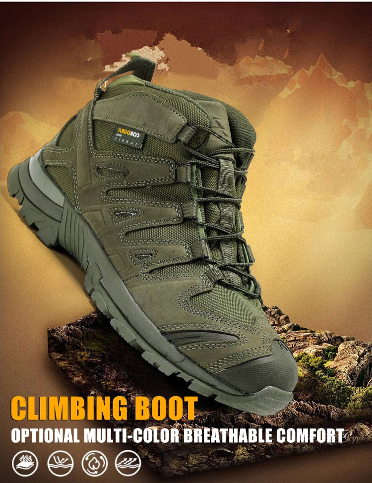 HAN WILD Men's multi-size hiking safety shoes fashion outdoor anti-skid wear-resistant sports shoes-Finds Fit