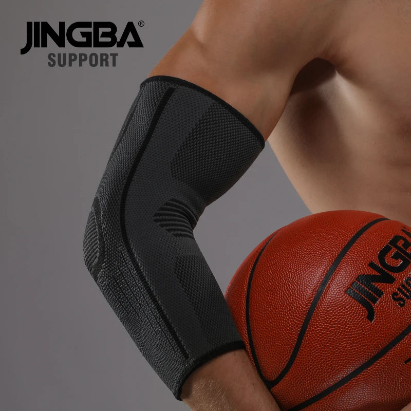 JINGBA Elbow Sleeve basketball protection Nylon Tennis Elbow Bandage Knitting Long Arm Brace Compression pads-Finds Fit