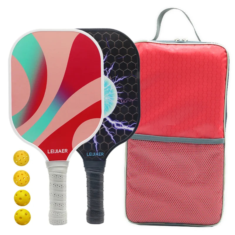 Glass fiber pickleball paddle or carbon pickleball racket, 2 paddles 4 balls-Finds Fit