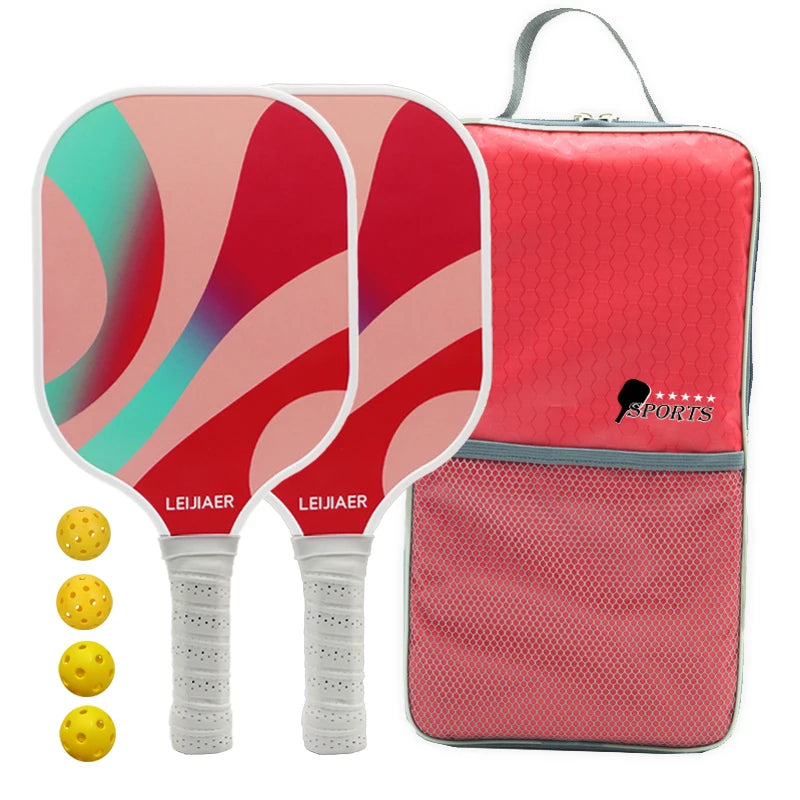 Glass fiber pickleball paddle or carbon pickleball racket, 2 paddles 4 balls-Finds Fit