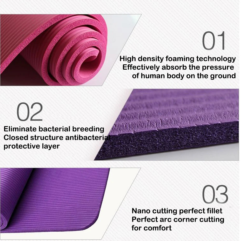 Eco friendly NBR yoga matt Custom Printed New Pink Purple Black Green exercise yoga mats-Finds Fit