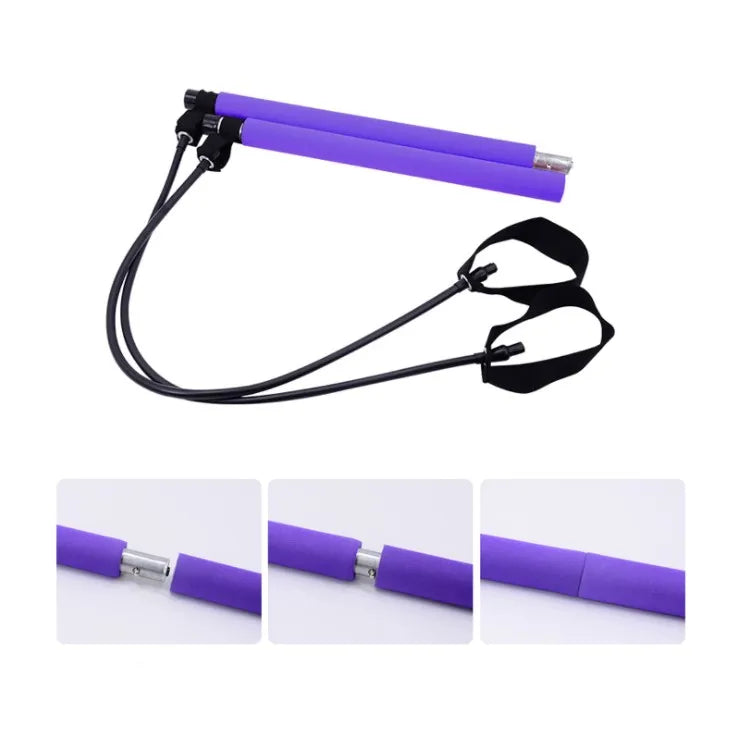 Adjustable Exercise Resistance Band Yoga Kit Portable Muscle Toning Bar Pilates Stick-Finds Fit