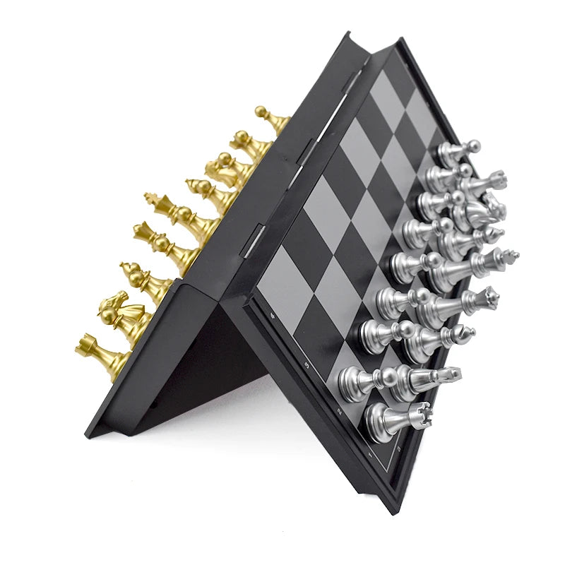 Foldable Chessboard development of intellectual Chess and card games toy Chess gold and silver magnetic chess-Finds Fit