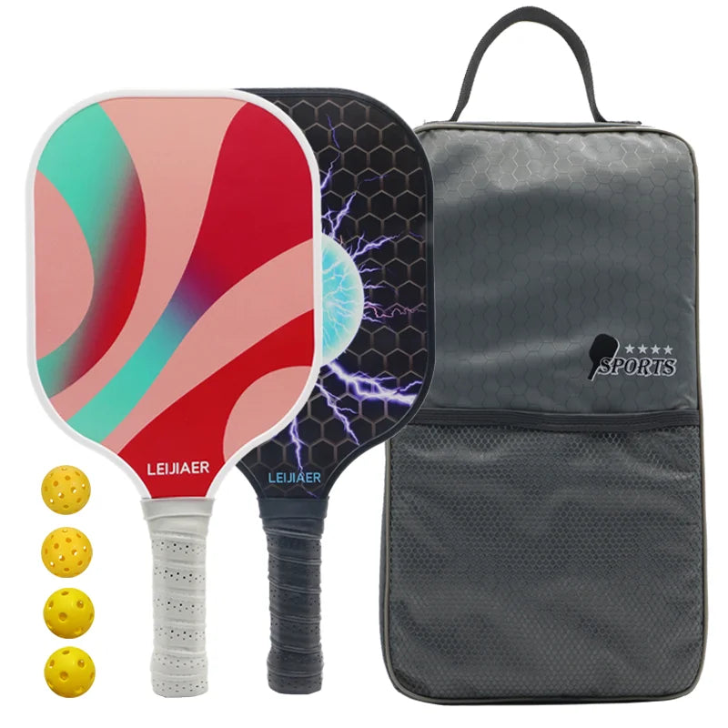 Glass fiber pickleball paddle or carbon pickleball racket, 2 paddles 4 balls-Finds Fit