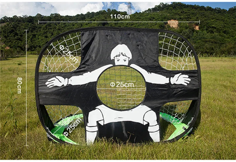 Foldable football soccer goal with a shooting target-Finds Fit