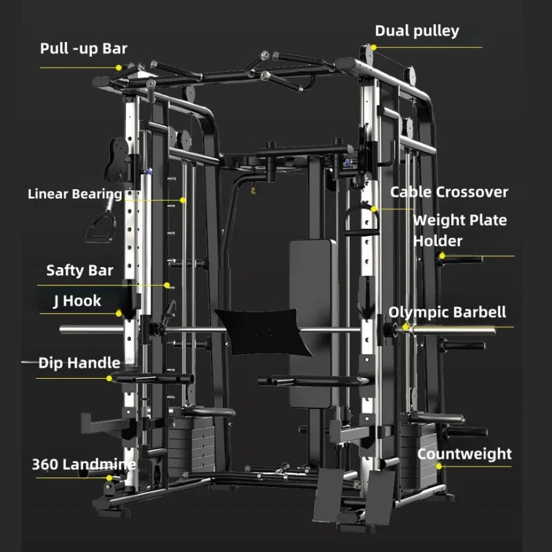 Home smith machine gym equipment fitness workout gym squat rack multifunctional bench-Finds Fit