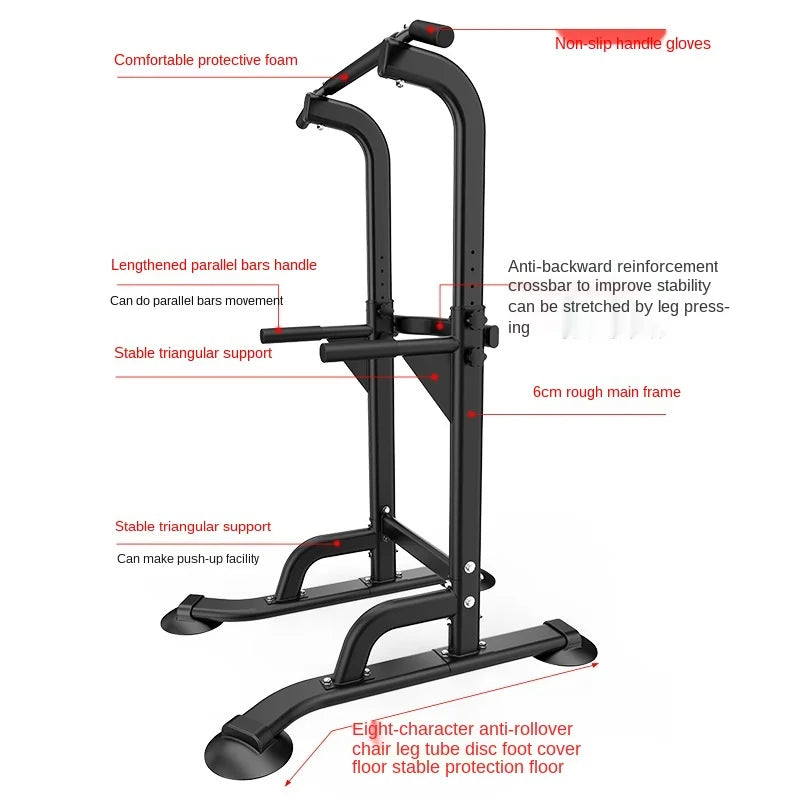 Adjustable Height Dip Stands Multi-Functional Strength Training Fitness Chin Up Station Power Tower Pull-up Squat Rack-Finds Fit