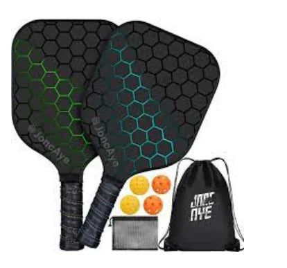 Portable Durable Edge Guard Wooden Fiber Glass Carbon fiber Beach Tennis Pickleball Paddle With Pickleball Balls-Finds Fit