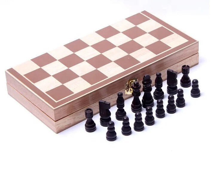 Luxury Big Chinese Wooden Pegged Foldable Chess Set Box Board Game Chessboard Wood Pieces Figure-Finds Fit