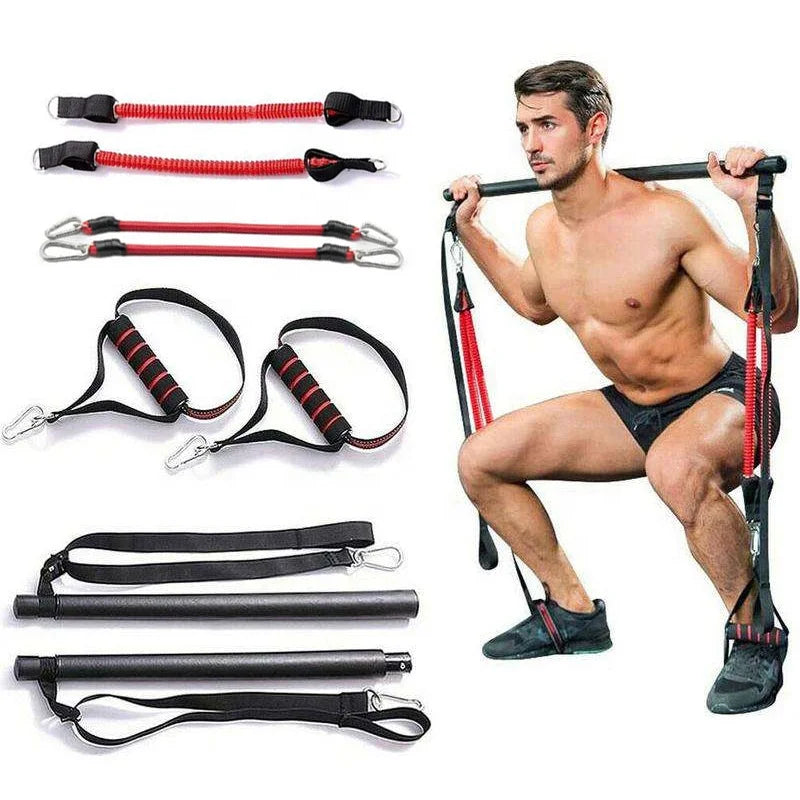 Workout Multi-Functional Pilates Stick Abdominal Fitness Pilates Pull Up Bar With Cloth-Finds Fit