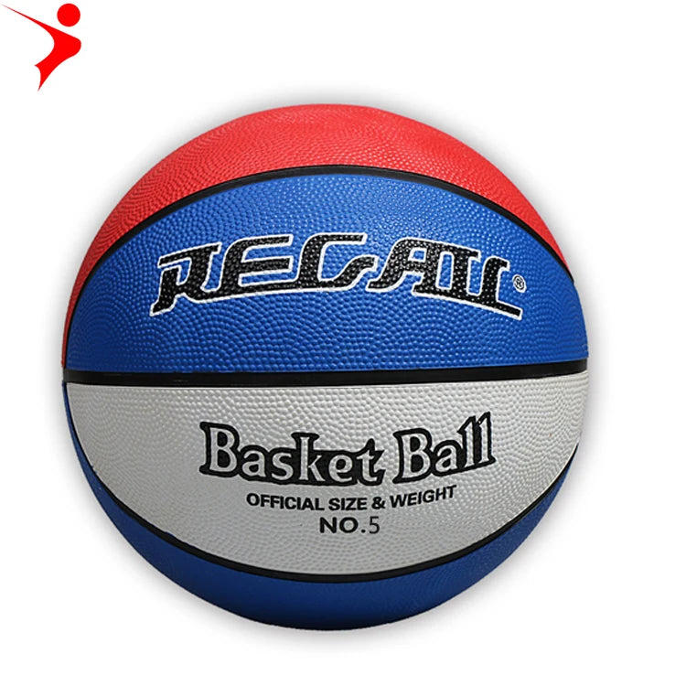 Regail good rubber basketball Street Outdoor Basketball no.7 and no.5 blue/red/white color basketball-Finds Fit