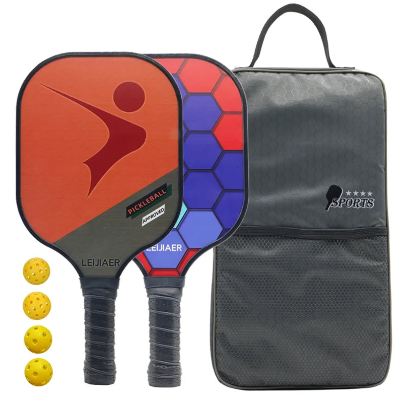 Glass fiber pickleball paddle or carbon pickleball racket, 2 paddles 4 balls-Finds Fit