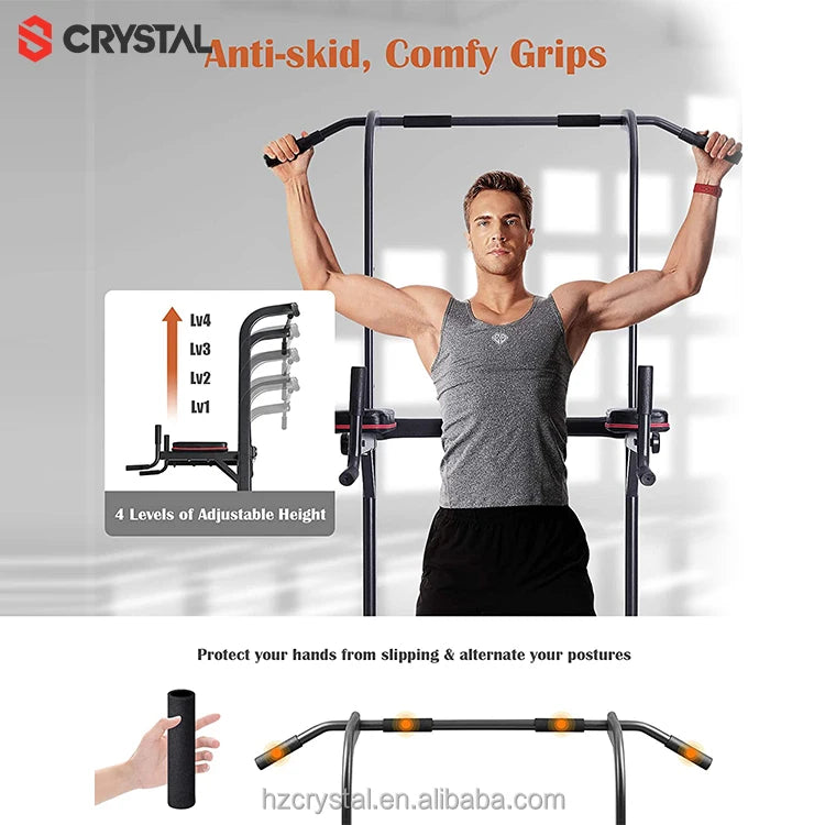 SJ-800 Gym Equipment Home Tool Adjustable Multi-Function Strength Fitness Equipment Power Tower Pull Up Dip Bar Station-Finds Fit