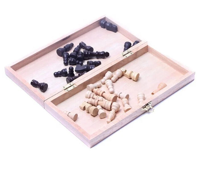 Luxury Big Chinese Wooden Pegged Foldable Chess Set Box Board Game Chessboard Wood Pieces Figure-Finds Fit