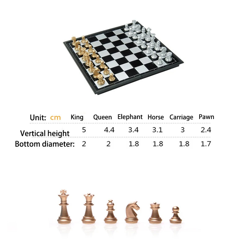 Foldable Chessboard development of intellectual Chess and card games toy Chess gold and silver magnetic chess-Finds Fit