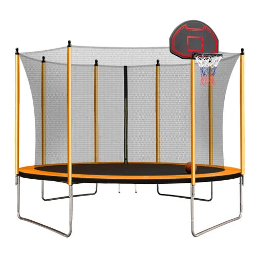 US warehouse delivery children outdoor trampolines with Basketball Hoop Heavy Duty Jumping Mat-Finds Fit