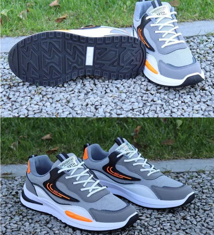 Men's Sports wear casual men's shoes Mesh breathable men's shoes Black walking shoes-Finds Fit