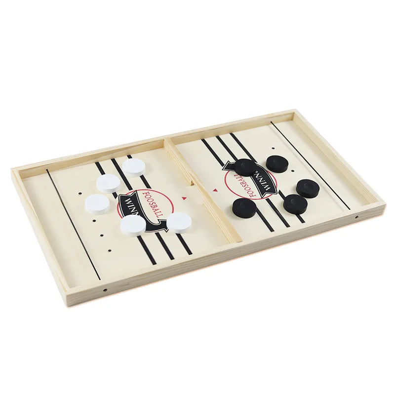 Wooden Table Hockey Toy Sling Puck Game for Adults Parent-Child Interactive Toys-Finds Fit