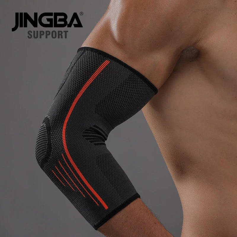 JINGBA Elbow Sleeve basketball protection Nylon Tennis Elbow Bandage Knitting Long Arm Brace Compression pads-Finds Fit