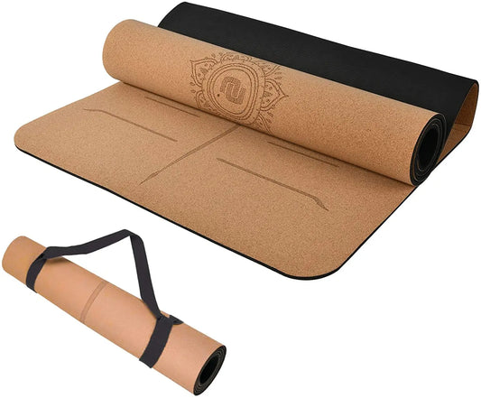 Yoga Mat Custom Eco Friendly Natural Organic Non Slip Cork TPE Yoga Mat-Finds Fit