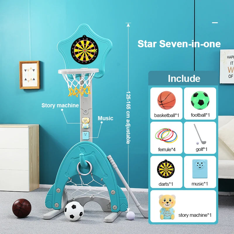 Children plastic removable baby ring toys rack toddler adjustable custom mini portable indoor kids basketball hoop stand-Finds Fit