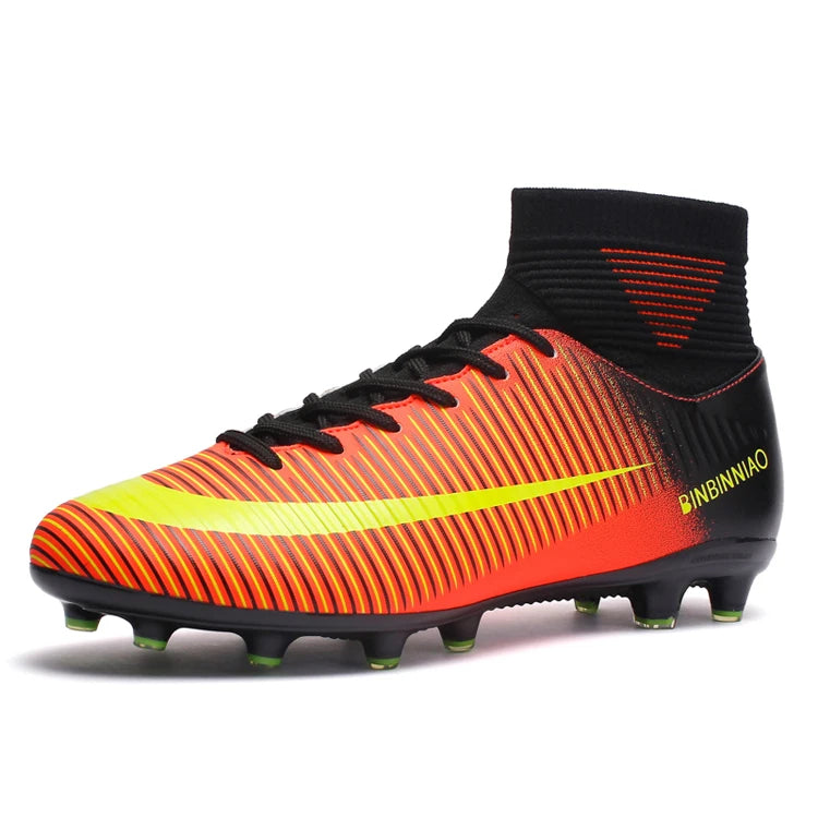 Gradient Color Striped Football Shoes-Finds Fit