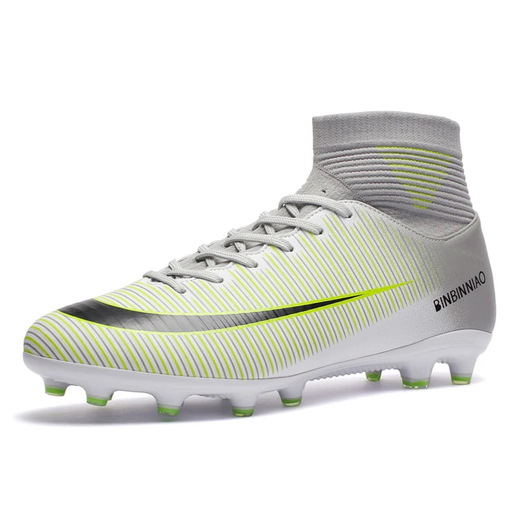 Gradient Color Striped Football Shoes-Finds Fit