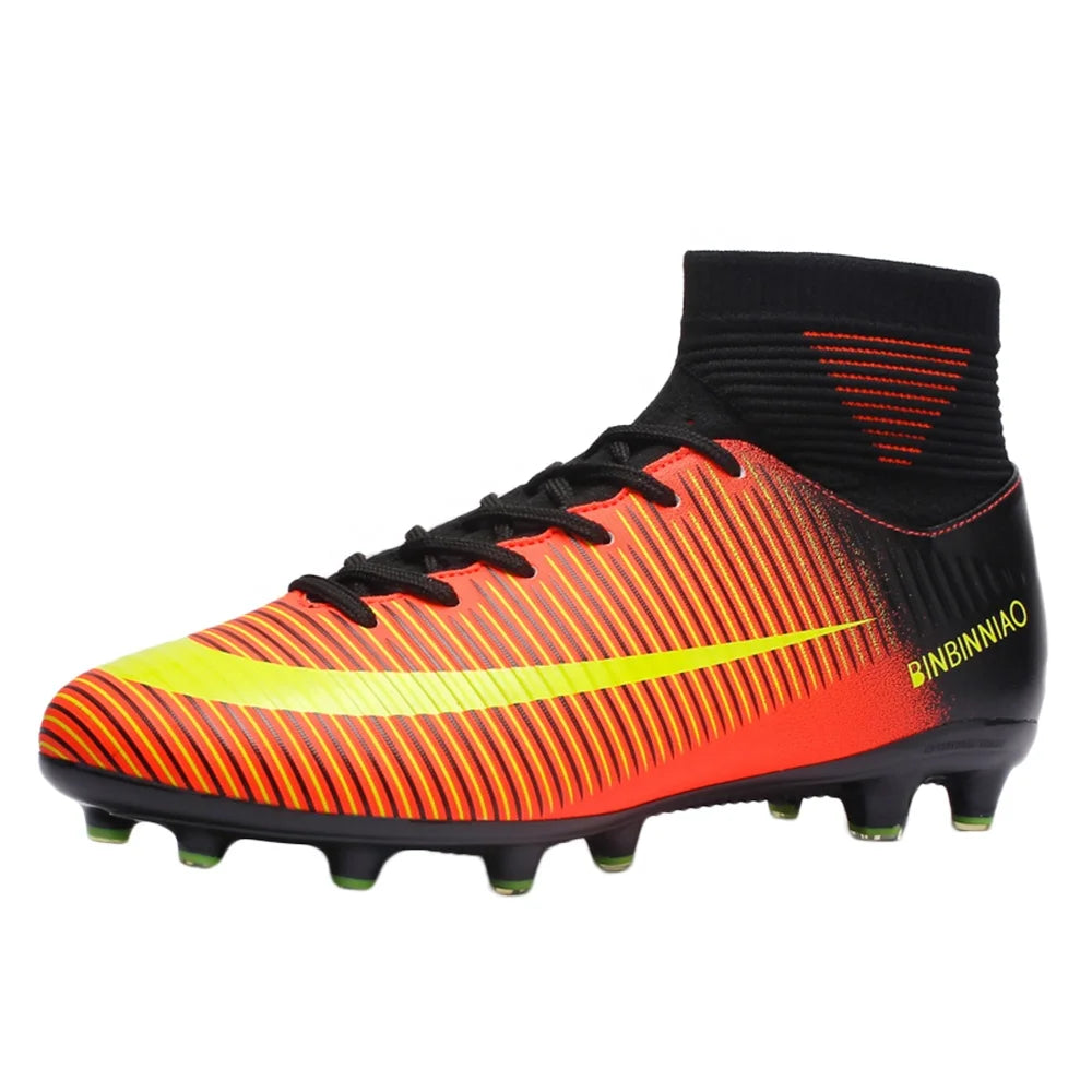 Gradient Color Striped Football Shoes-Finds Fit