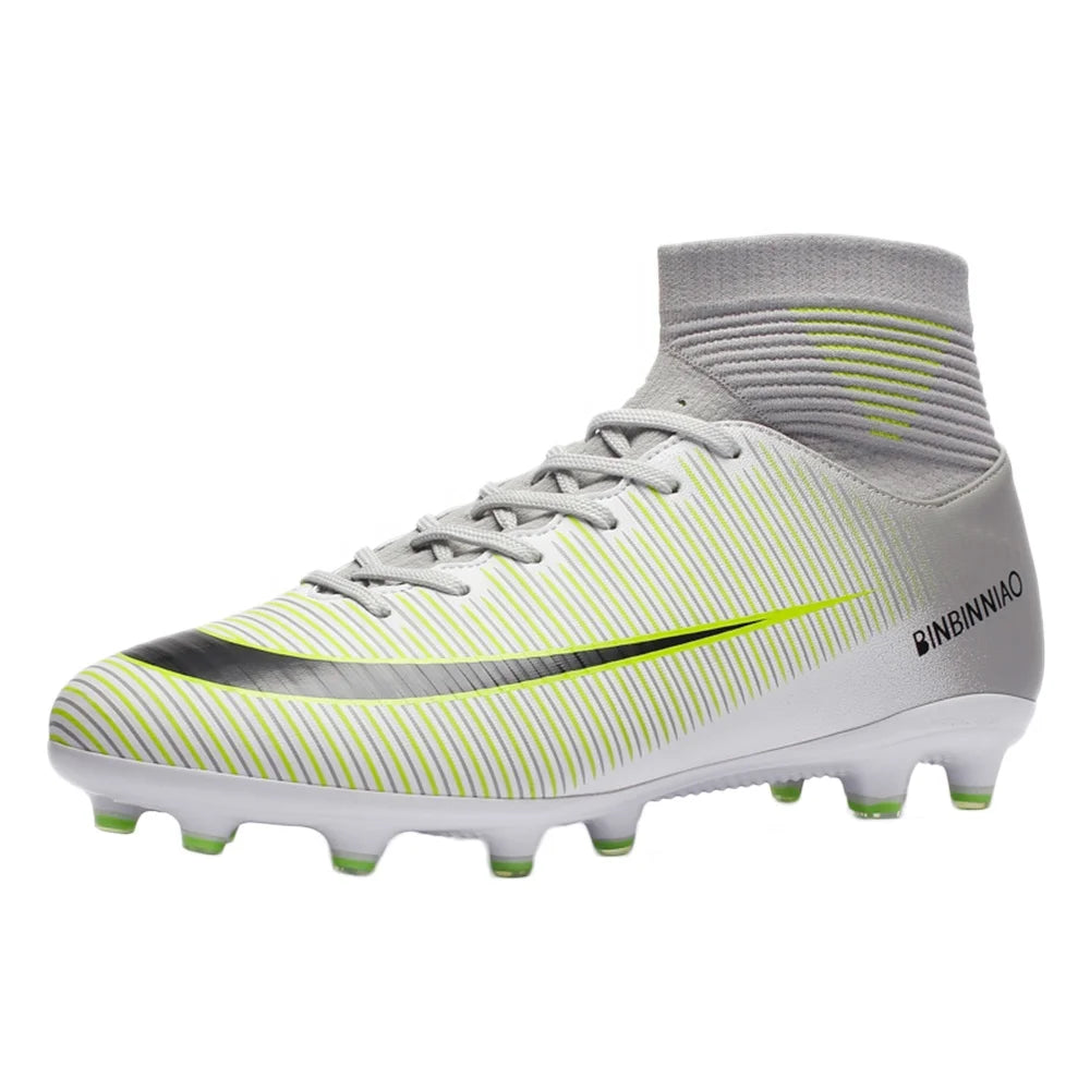 Gradient Color Striped Football Shoes-Finds Fit