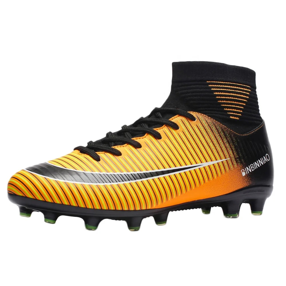 Gradient Color Striped Football Shoes-Finds Fit