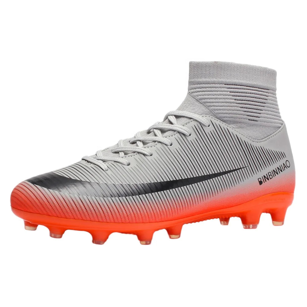 Gradient Color Striped Football Shoes-Finds Fit