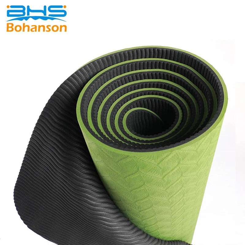 Eco-friendly Non-Slip Exercise Durable 6mm 8mm 10mm 1/2 Inch Extra Thick Black TPE Yoga Mat-Finds Fit