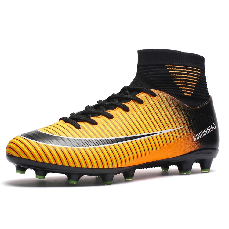 Gradient Color Striped Football Shoes-Finds Fit