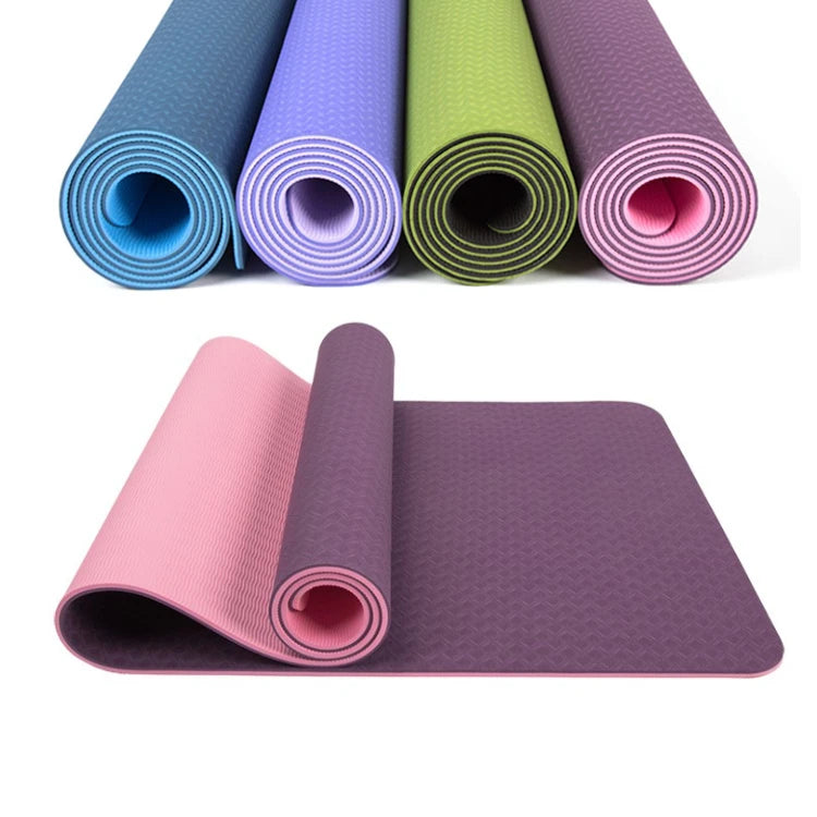 Eco-friendly Non-Slip Exercise Durable 6mm 8mm 10mm 1/2 Inch Extra Thick Black TPE Yoga Mat-Finds Fit